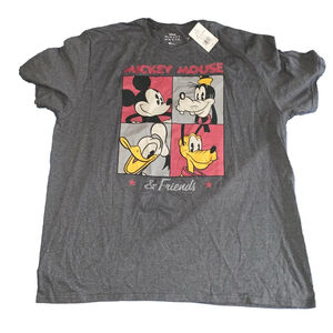 Disney Mickey Mouse and Friends T-Shirt XXL Gray Graphic Tee